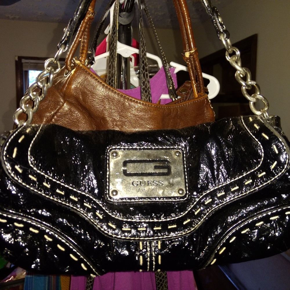 Guess Black Pleather Handbag